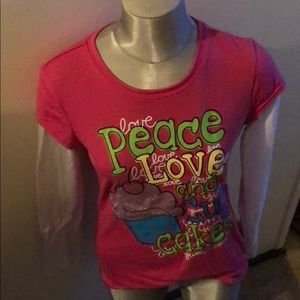 Justice Love Peace and Cupcakes Long-sleeve Tee